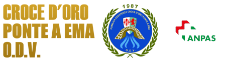 Logo Croce d'Oro Ponte a Ema ODV con lo stemma e il marchio ANPAS